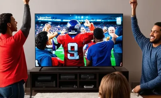 Family enjoying Super Bowl LIX on Fire TV with Tubi in 4K